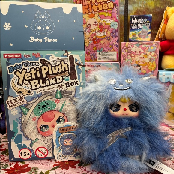 Baby Three Yeti Plush Blind Box “Glittershine Frost” ❄️🩵 - Picture 3 of 15